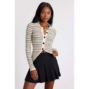 Lulus Alyne Black Knit Mid-rise Pleated Mini Skirt - Size M